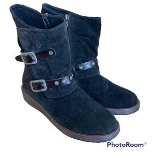 Blowfish Malibu Cache Black Suede Mid Calf Boots